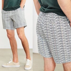 Urban Outfitters CPO Men’s Seersucker Woodblock Print Above Knee Shorts …